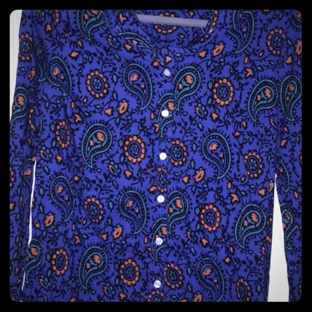 J. Crew Classic Purple Paisley Button Down
